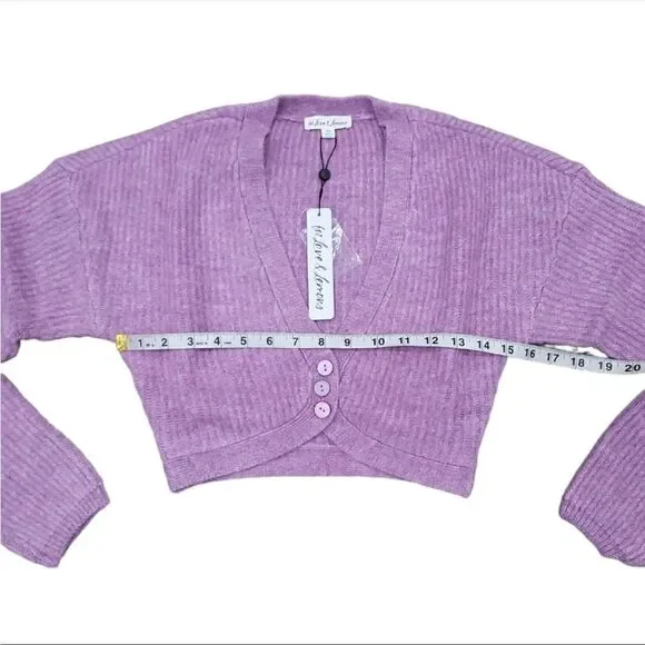 For Love And Lemons Cropped Cardigan Sweater Emery Top Size M - Picture 3 of 8